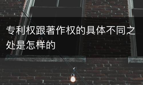 专利权跟著作权的具体不同之处是怎样的