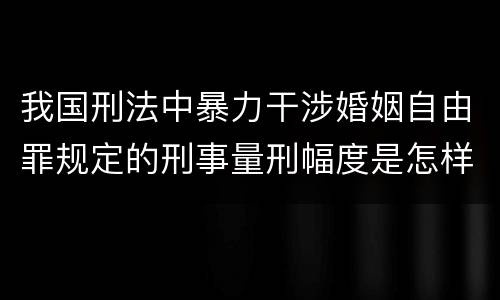 我国刑法中暴力干涉婚姻自由罪规定的刑事量刑幅度是怎样的