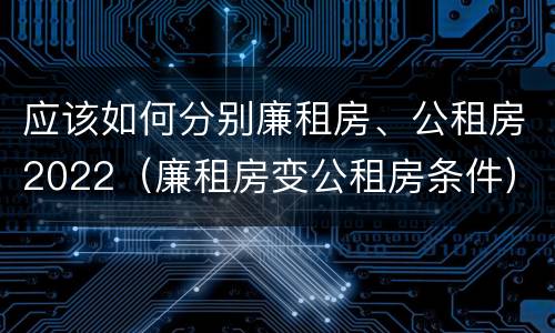 应该如何分别廉租房、公租房2022（廉租房变公租房条件）