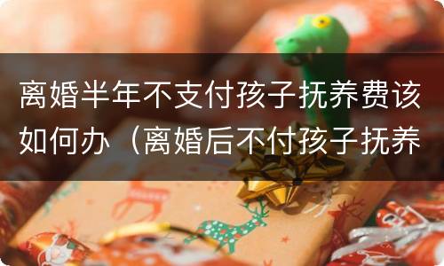 离婚半年不支付孩子抚养费该如何办（离婚后不付孩子抚养费怎么办）