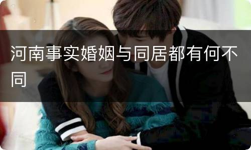 河南事实婚姻与同居都有何不同