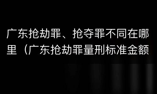 广东抢劫罪、抢夺罪不同在哪里（广东抢劫罪量刑标准金额）