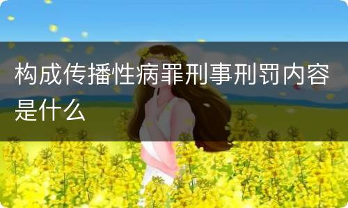 构成传播性病罪刑事刑罚内容是什么