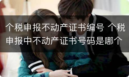 个税申报不动产证书编号 个税申报中不动产证书号码是哪个