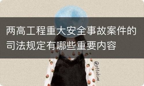 两高工程重大安全事故案件的司法规定有哪些重要内容