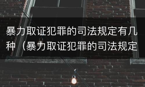 暴力取证犯罪的司法规定有几种（暴力取证犯罪的司法规定有几种情形）