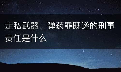 走私武器、弹药罪既遂的刑事责任是什么