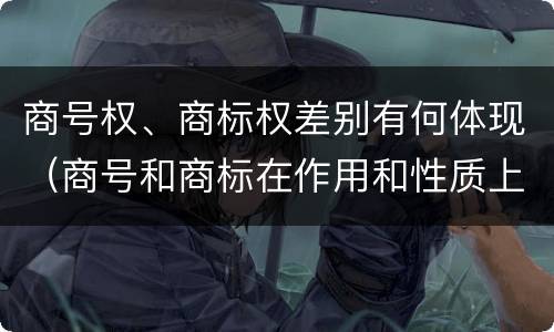 商号权、商标权差别有何体现（商号和商标在作用和性质上的区别）