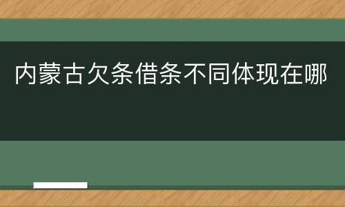 内蒙古欠条借条不同体现在哪