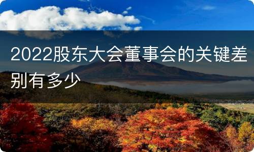 2022股东大会董事会的关键差别有多少