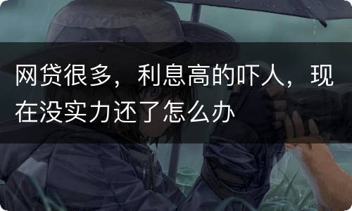 网贷很多，利息高的吓人，现在没实力还了怎么办