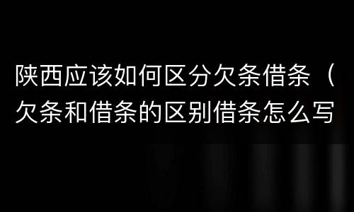 陕西应该如何区分欠条借条（欠条和借条的区别借条怎么写）