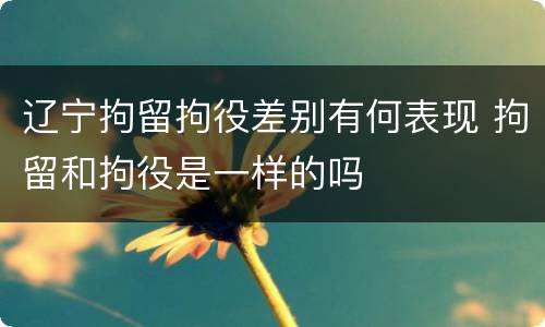 辽宁拘留拘役差别有何表现 拘留和拘役是一样的吗