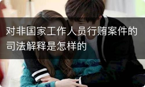 对非国家工作人员行贿案件的司法解释是怎样的