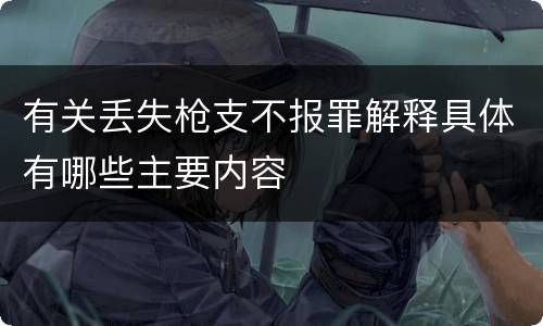 有关丢失枪支不报罪解释具体有哪些主要内容