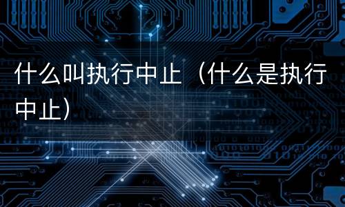 什么叫执行中止（什么是执行中止）