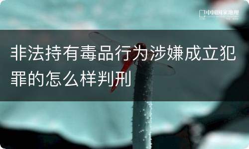 非法持有毒品行为涉嫌成立犯罪的怎么样判刑