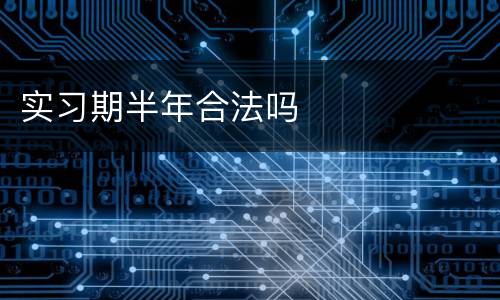 实习期半年合法吗