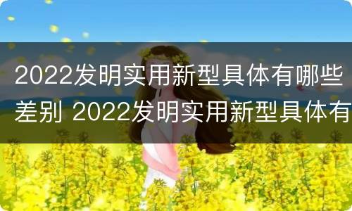 2022发明实用新型具体有哪些差别 2022发明实用新型具体有哪些差别和不足