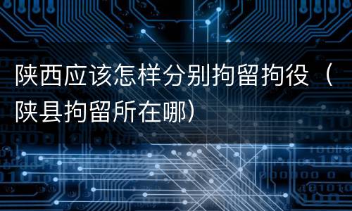 陕西应该怎样分别拘留拘役（陕县拘留所在哪）