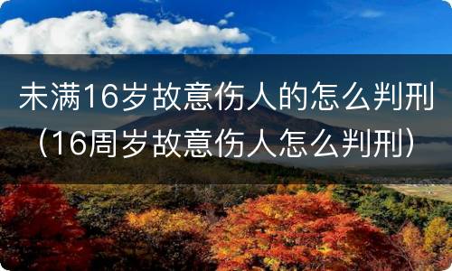 未满16岁故意伤人的怎么判刑（16周岁故意伤人怎么判刑）