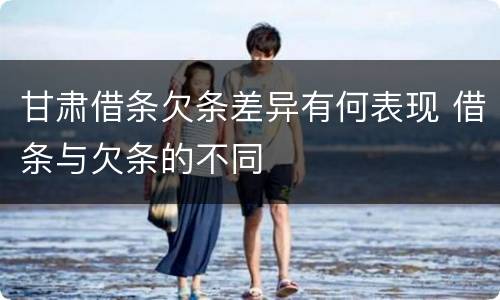 甘肃借条欠条差异有何表现 借条与欠条的不同