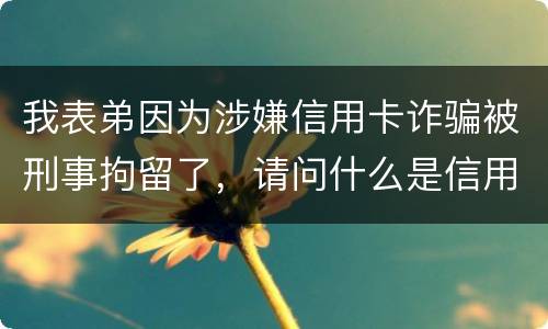 我表弟因为涉嫌信用卡诈骗被刑事拘留了，请问什么是信用卡诈骗