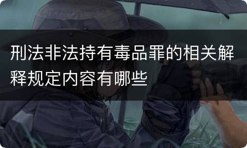 刑法非法持有毒品罪的相关解释规定内容有哪些