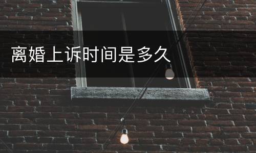 离婚上诉时间是多久