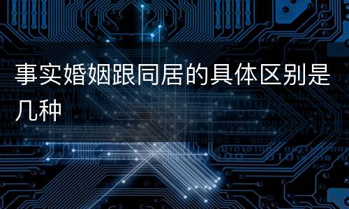 事实婚姻跟同居的具体区别是几种