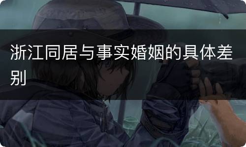 浙江同居与事实婚姻的具体差别