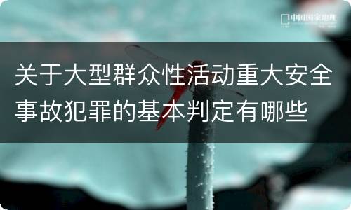 关于大型群众性活动重大安全事故犯罪的基本判定有哪些