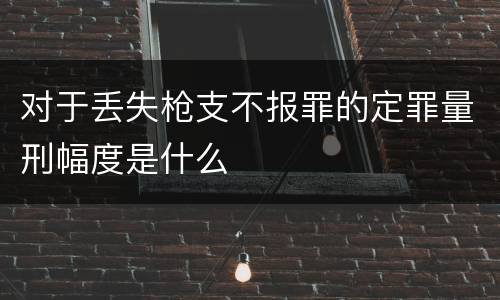 对于丢失枪支不报罪的定罪量刑幅度是什么