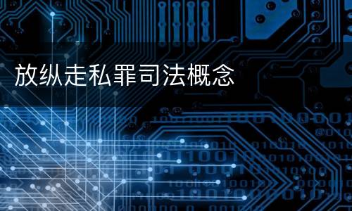 放纵走私罪司法概念