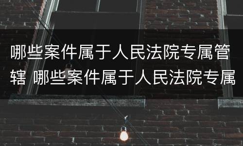 哪些案件属于人民法院专属管辖 哪些案件属于人民法院专属管辖范围