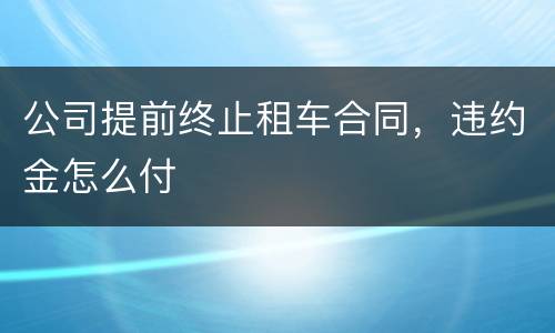 公司提前终止租车合同，违约金怎么付