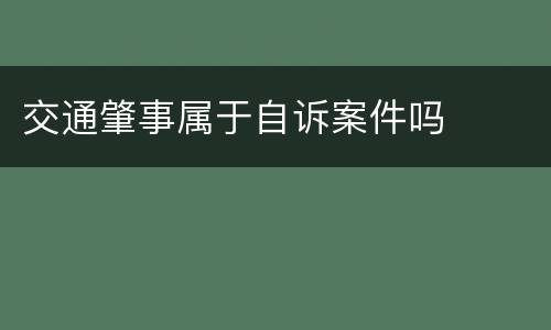 交通肇事属于自诉案件吗