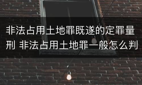非法占用土地罪既遂的定罪量刑 非法占用土地罪一般怎么判决