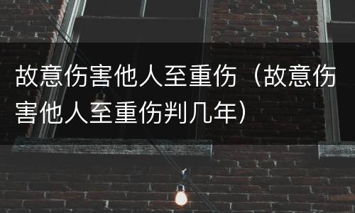 故意伤害他人至重伤（故意伤害他人至重伤判几年）