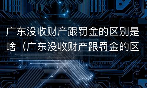 广东没收财产跟罚金的区别是啥（广东没收财产跟罚金的区别是啥呀）