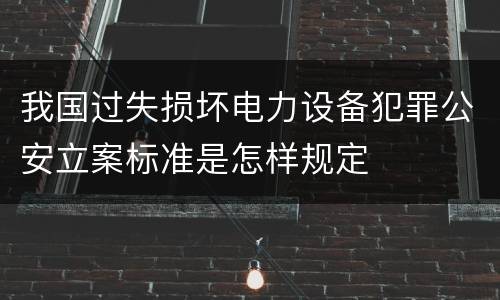 我国过失损坏电力设备犯罪公安立案标准是怎样规定