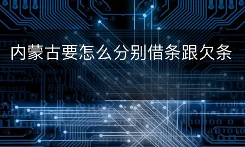 内蒙古要怎么分别借条跟欠条