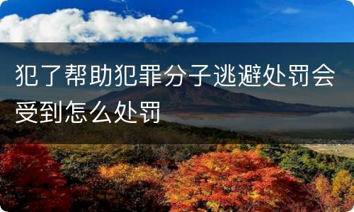 犯了帮助犯罪分子逃避处罚会受到怎么处罚