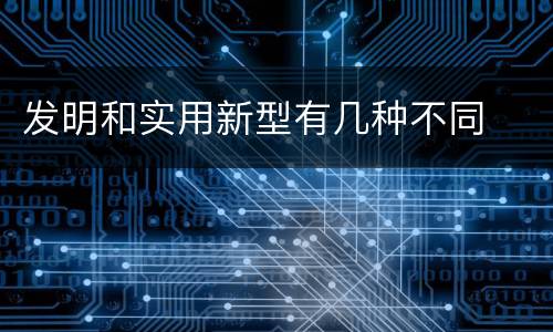 发明和实用新型有几种不同