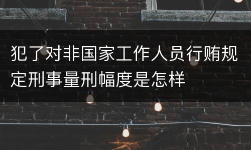 犯了对非国家工作人员行贿规定刑事量刑幅度是怎样