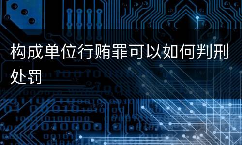 构成单位行贿罪可以如何判刑处罚