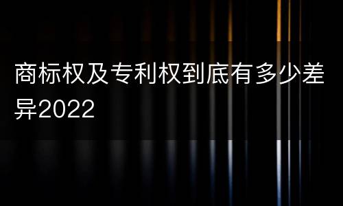 商标权及专利权到底有多少差异2022