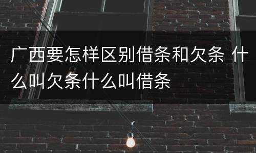 广西要怎样区别借条和欠条 什么叫欠条什么叫借条