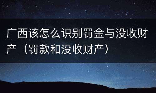 广西该怎么识别罚金与没收财产（罚款和没收财产）