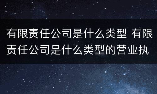 有限责任公司是什么类型 有限责任公司是什么类型的营业执照?